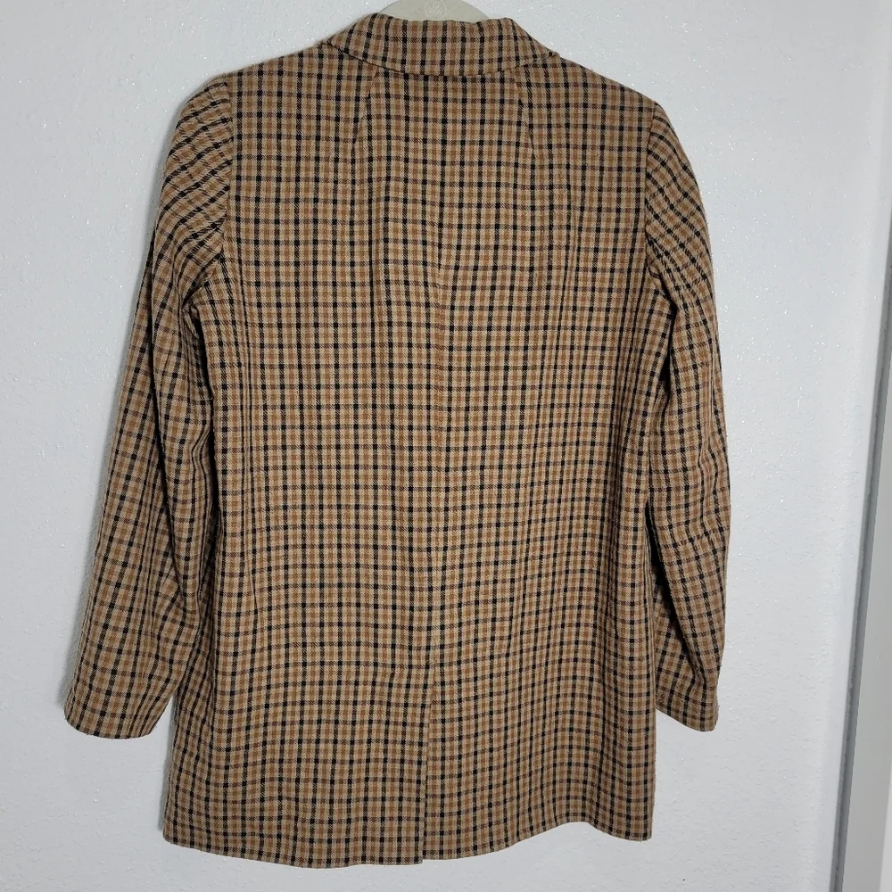 Madewell Caldwell Double Breasted Blazer Desert Check Size XS AA305